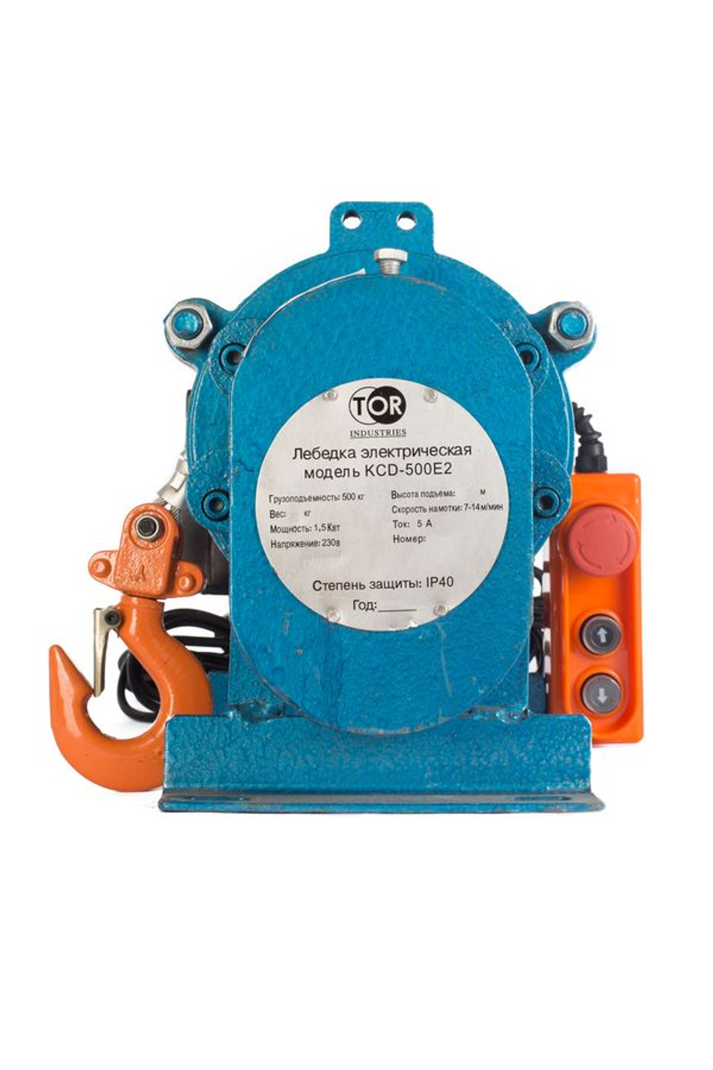 Лебедка электрическая 500 кг 30 м с канатом 220 В TOR KCD (T)*
