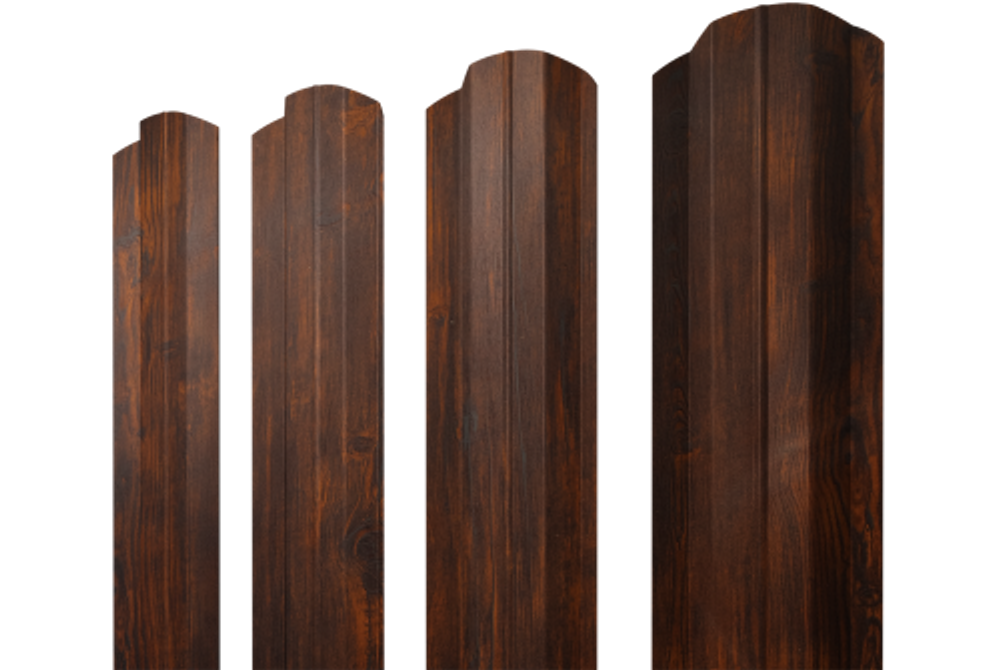 Штакетник М-образный B фигурный 0,45 Print Elite Chestnut Wood TwinColor
