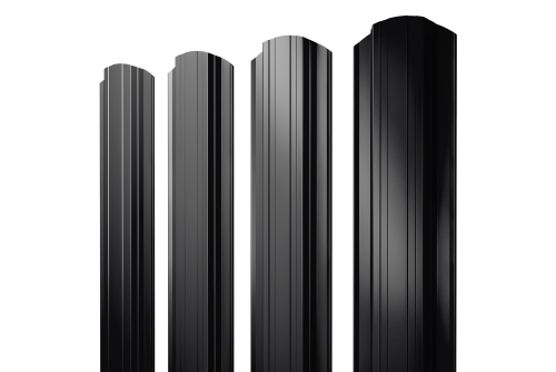 Штакетник Прямоугольный фигурный 0,45 Drap-double TX RAL 9005 черный
