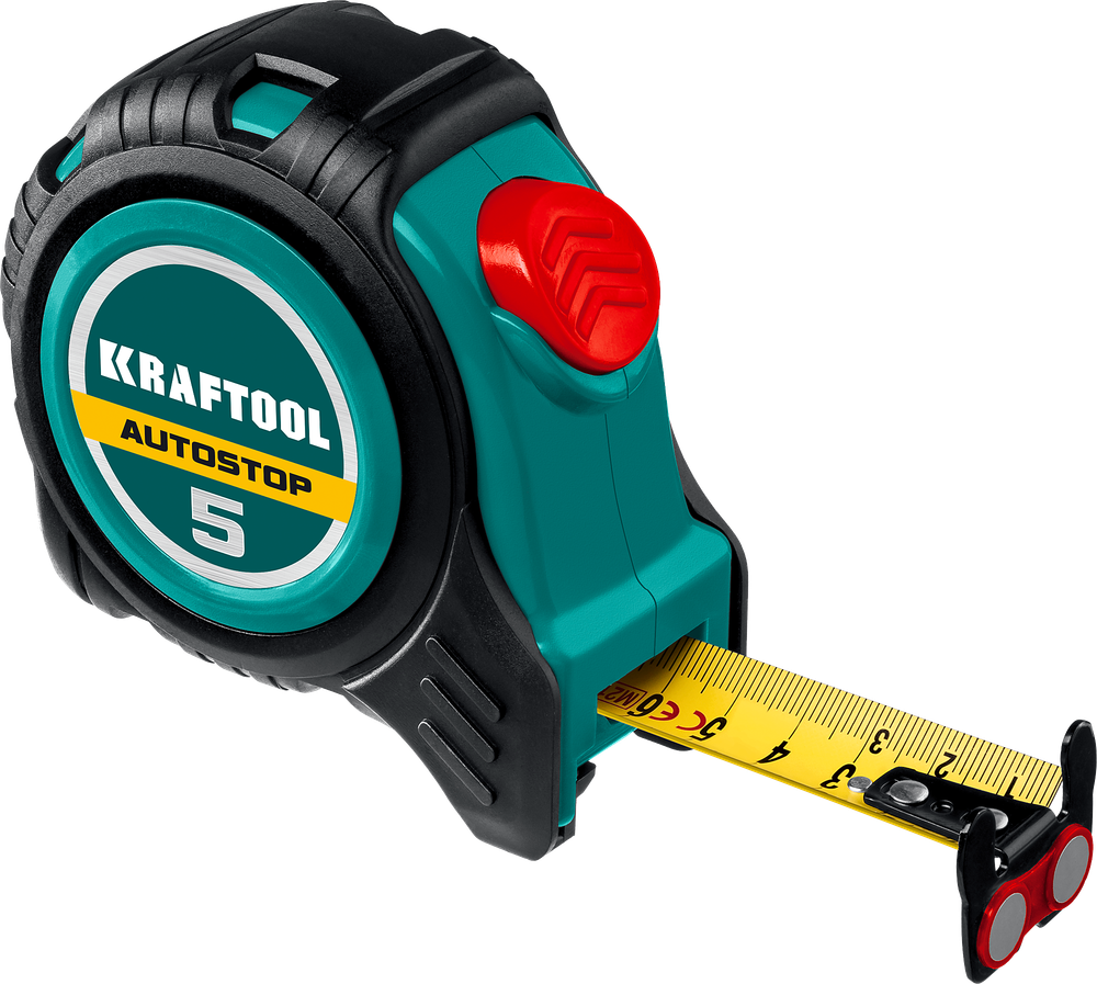 Рулетка строительная 5 м х 19 мм AutoStop KRAFTOOL 3412-5-19
