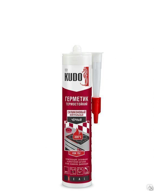 Герметик силиконовый термостойкий KUDO KSK 153 красный 280 мл