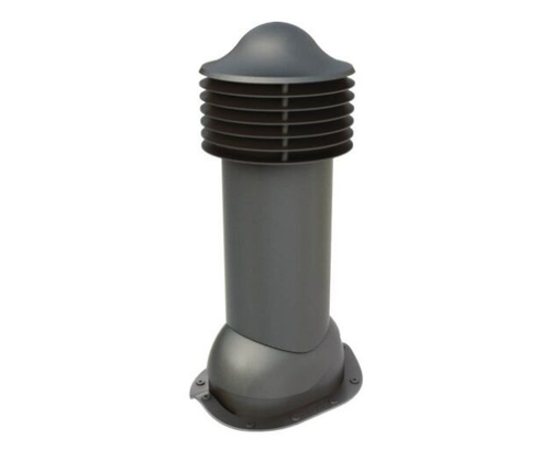 Труба вентиляционная для металлочерепицы d110мм, h-550мм не утепленная, серый графит RAL 7024