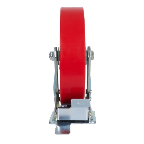 Большегрузное колесо с полиуретановой шинкой С-4102-DUS поворотное, с тормозом, г/п 1100 кг