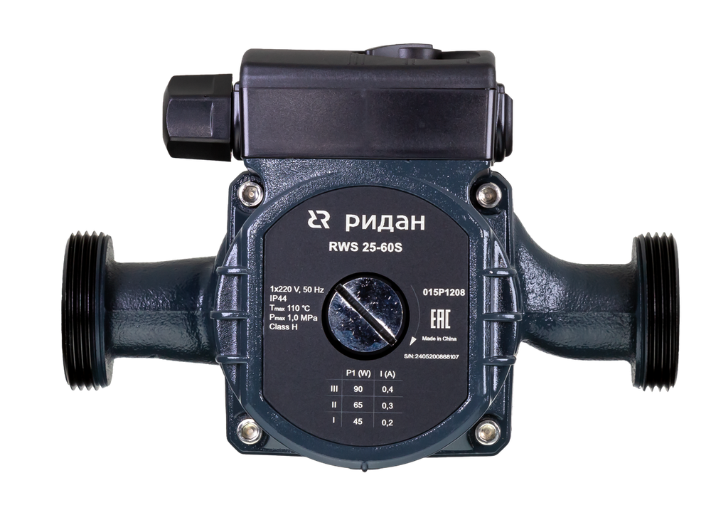 Ридан 015P1208 — Насос RWS 25-60S, DN 25, PN 10, длина 180 мм, присоединение — резьба