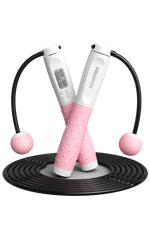 Скакалка умная с дисплеем, бело-розовая ProIron от ГЕЛЕОС