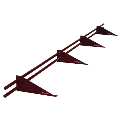 Снегозадержатель трубчатый Snegos Эконом 4 опоры 2 трубы Ral 3005 винно-красный 1,2 мм 3 м, шт