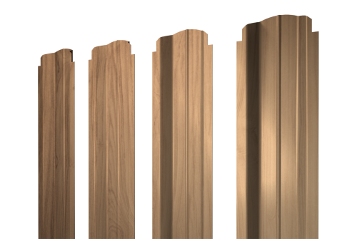 Штакетник П-образный B фигурный 0,45 Print Elite Honey Wood TwinColor