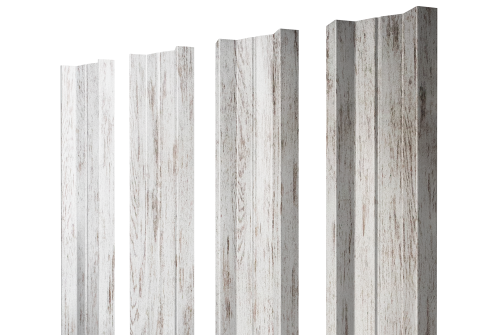 Штакетник М-образный А с прямым резом 0,45 Print Elite Snow Wood TwinColor