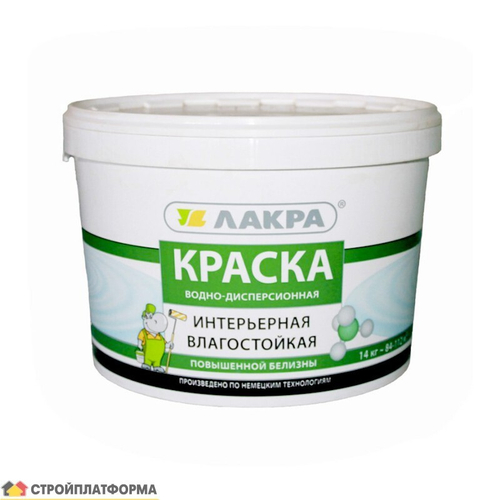 Краска Лакра Интерьерная влагостойкая повышенной белизны 6,5 кг, шт
