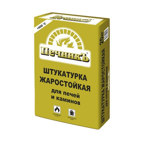 Штукатурка Печникъ для бытовых печей и каминов 20 кг, 54 шт/поддон