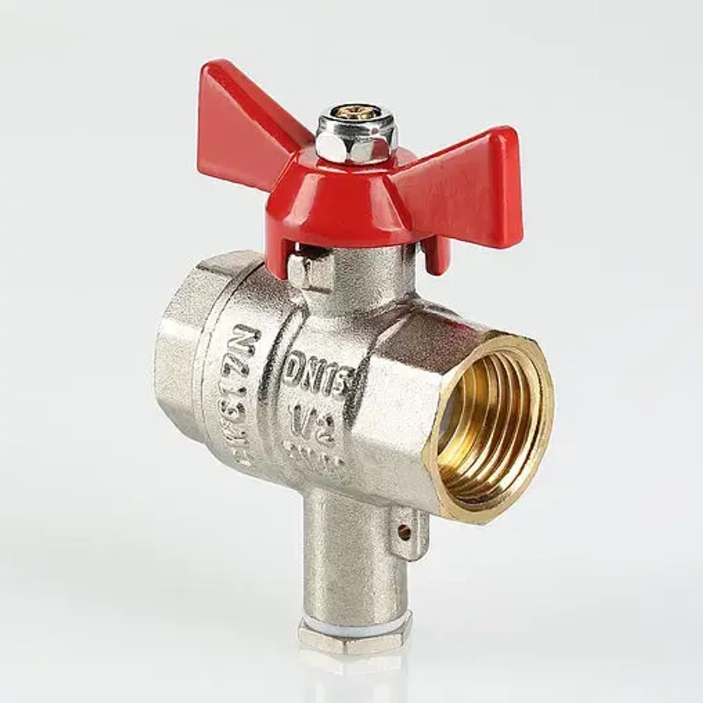 Кран шаровый для подключения датчика температуры ½"в x ½"в Valtec VT.247.N.04