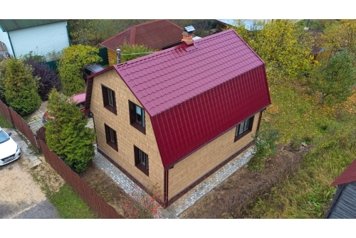 Металлочерепица камея 0,5 Satin RAL 3005 красное вино