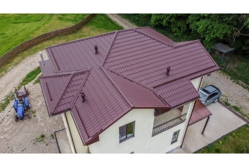 Металлочерепица классик 0,5 Satin Matt RAL 8017 шоколад