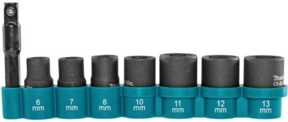 Набор ударных торцовых головок (6, 7, 8, 10, 11, 12, 13) адаптер 1/4, E-Form, 8 шт Makita E-12289