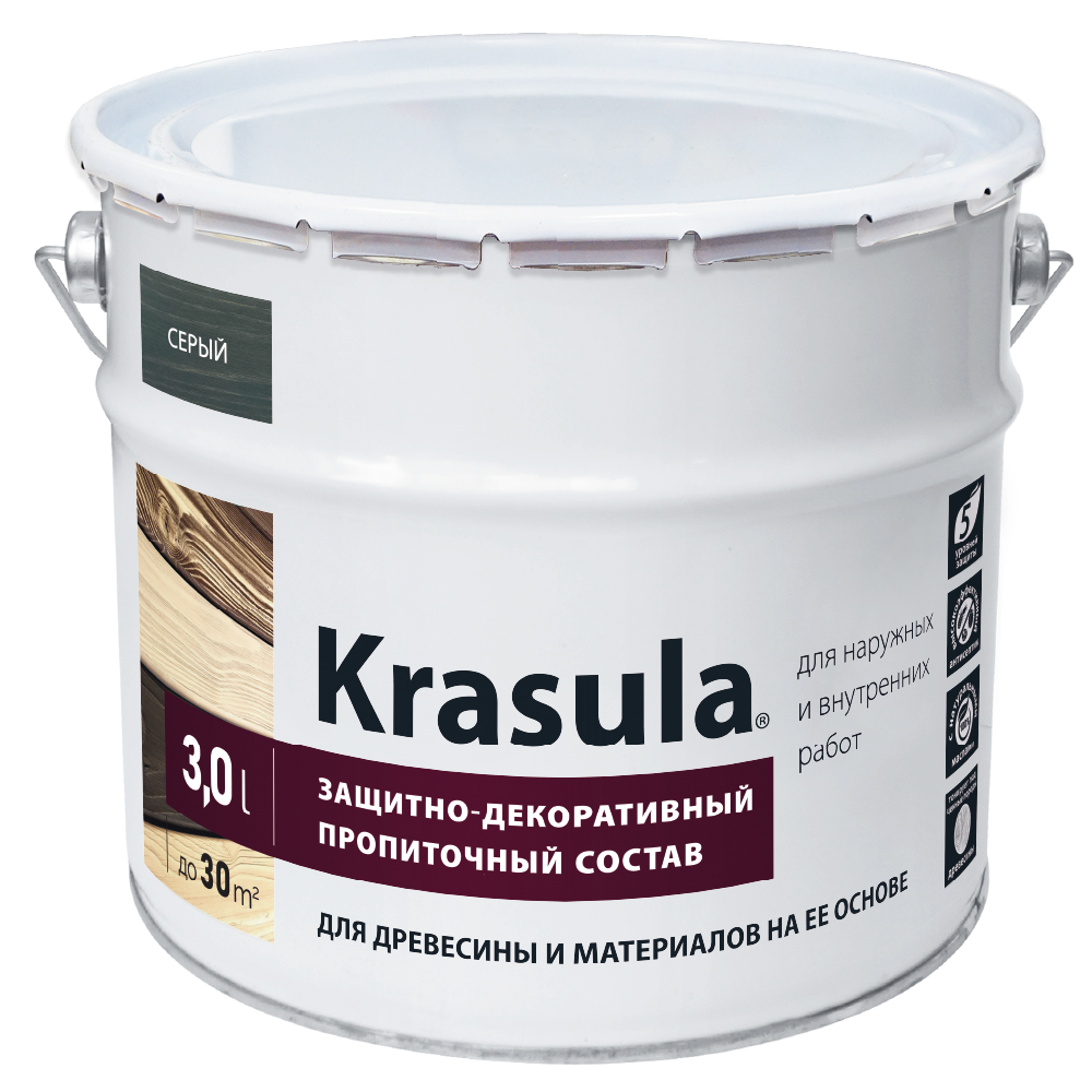 Защитно-декоративный состав для древесины «KRASULA»