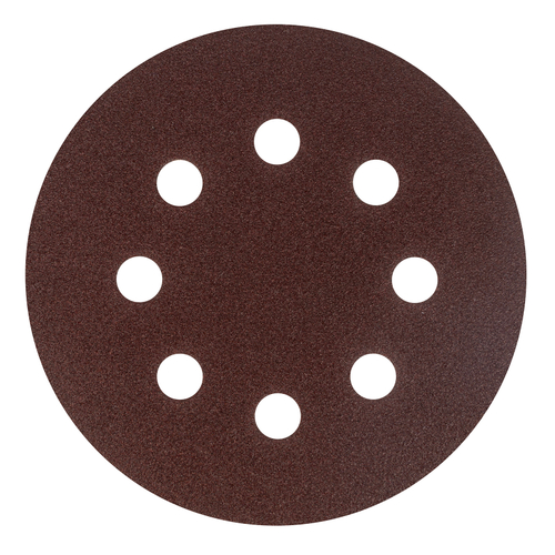 Круг абразивный на ворсовой подложке под "липучку", перфорированный, P 100, 125 мм, 5 шт Сибртех