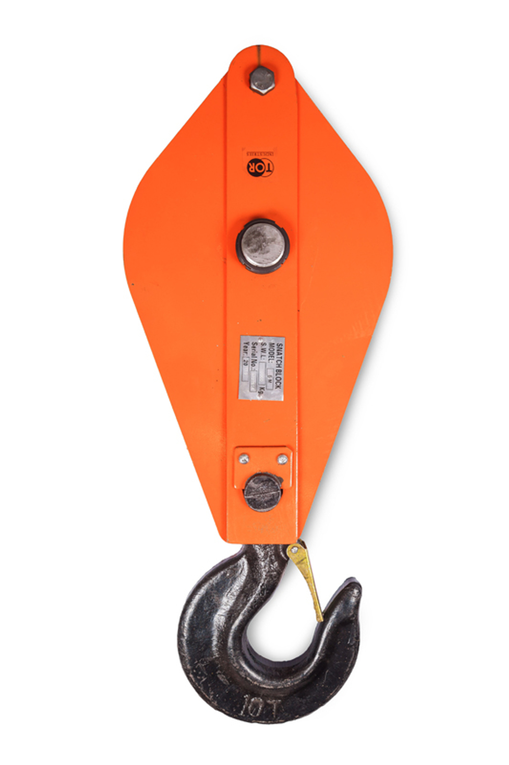 Блок монтажный однорольный с крюком TOR 10 т с откидной щекой