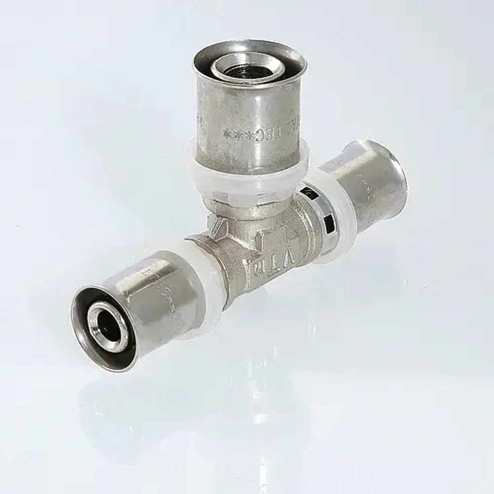 Тройник пресс соединительный 16мм Valtec VTm.231.N.161616