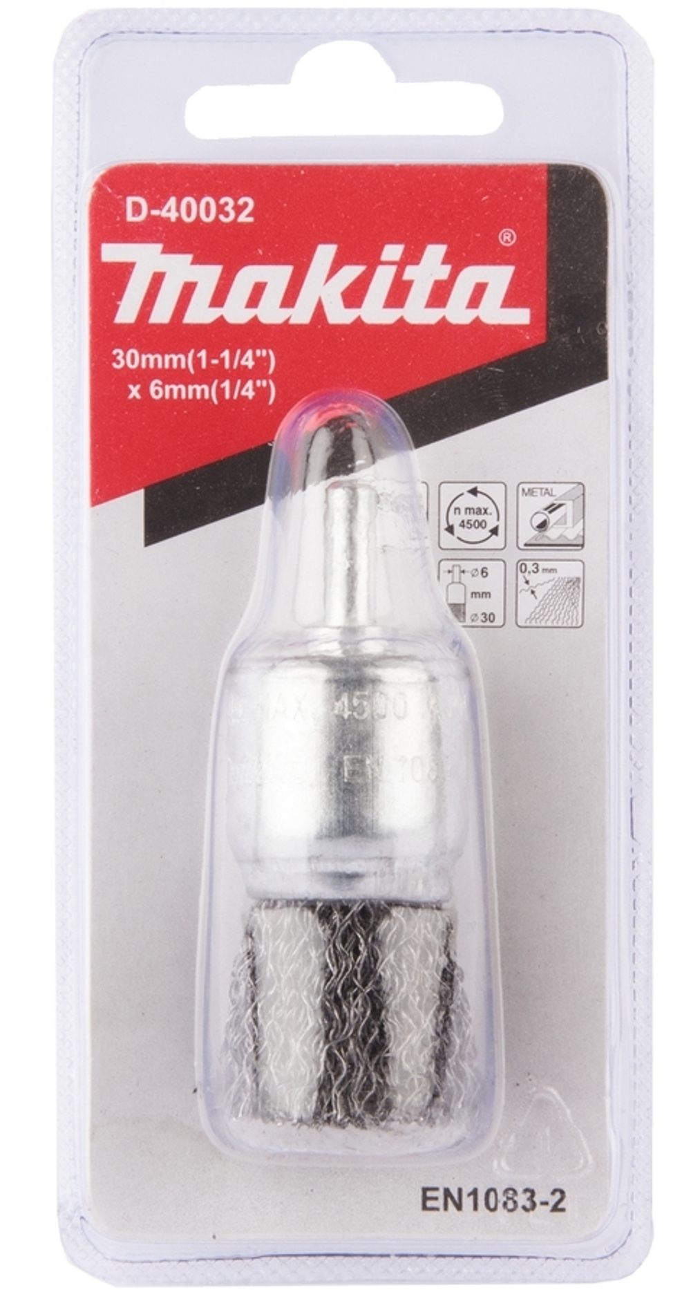 Кистевая проволочная щётка 6x30 мм Makita D-40032