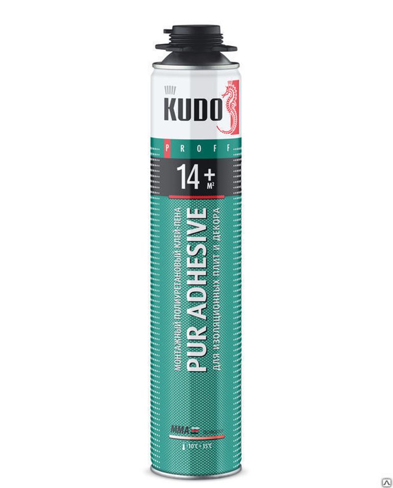 Клей-пена монтажный профессиональный KUDO PROFF 14+ 900 гр, 1000 мл