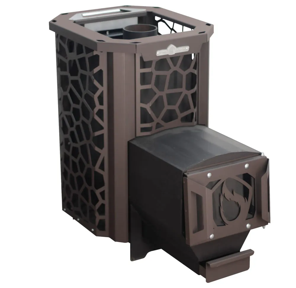 Печь для бани Сталь-Мастер HARD 18L Пламя со стеклом закр каменка дровяная #