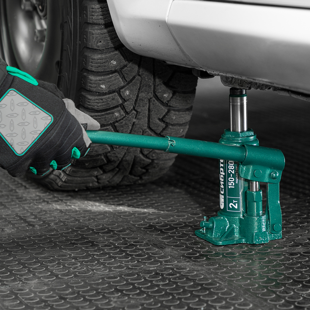 Домкрат гидравлический бутылочный, 2 т, 150-280 мм, в пласт. кейсе Сибртех