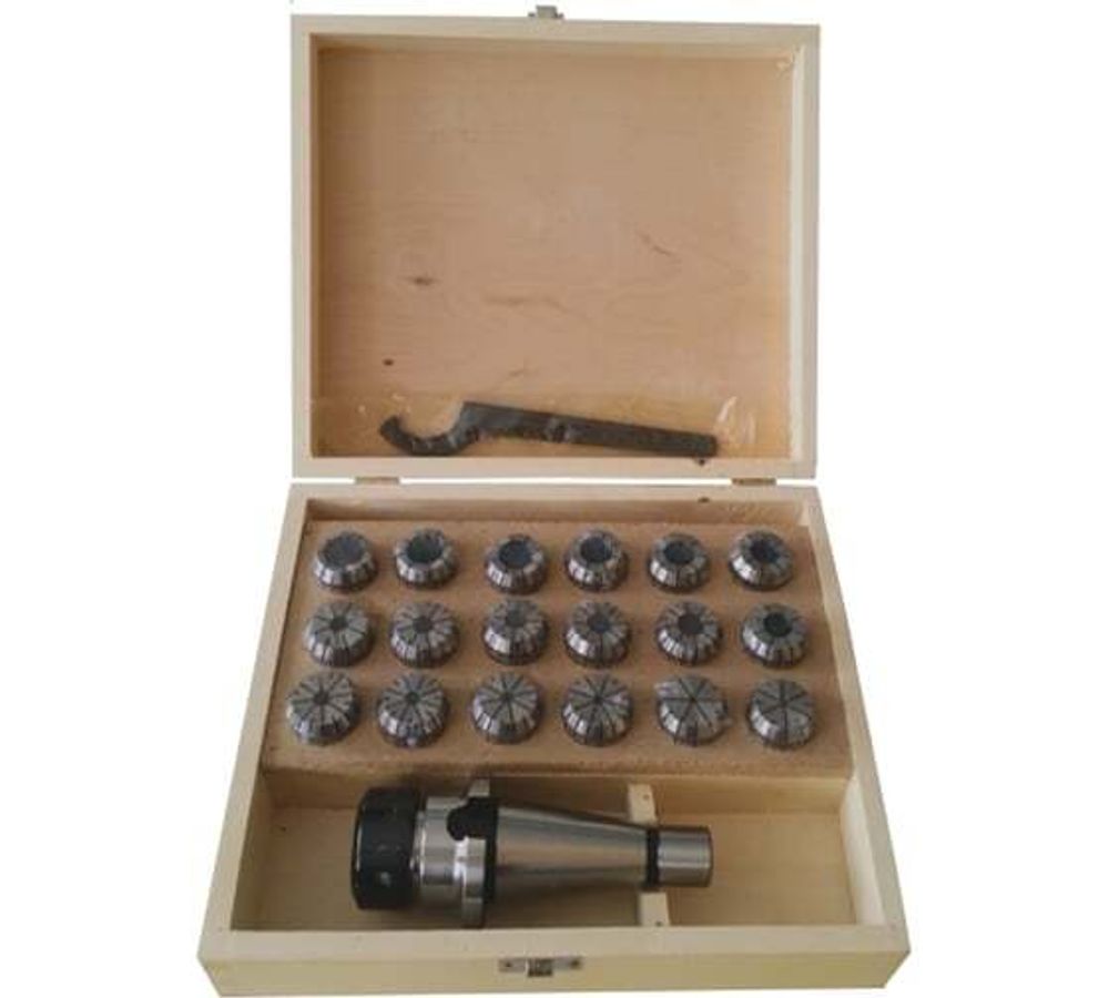 Патрон цанговый NT30ER32 хвостовик конус 7:24 DIN2080 с набором цанг 18 шт., 3-20 мм GRIFF b221413