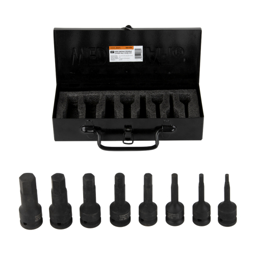 WDK-705H Набор ударных головок 1/2" HEX 8 пр., H5-H19