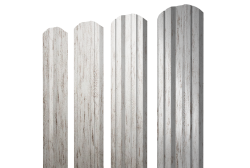 Штакетник Twin фигурный 0,45 Print Elite Snow Wood TwinColor