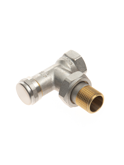 Ридан LV 003L0143R Ду 15 — Клапан запорный угловой никелированный для бокового присоединения к радиатору