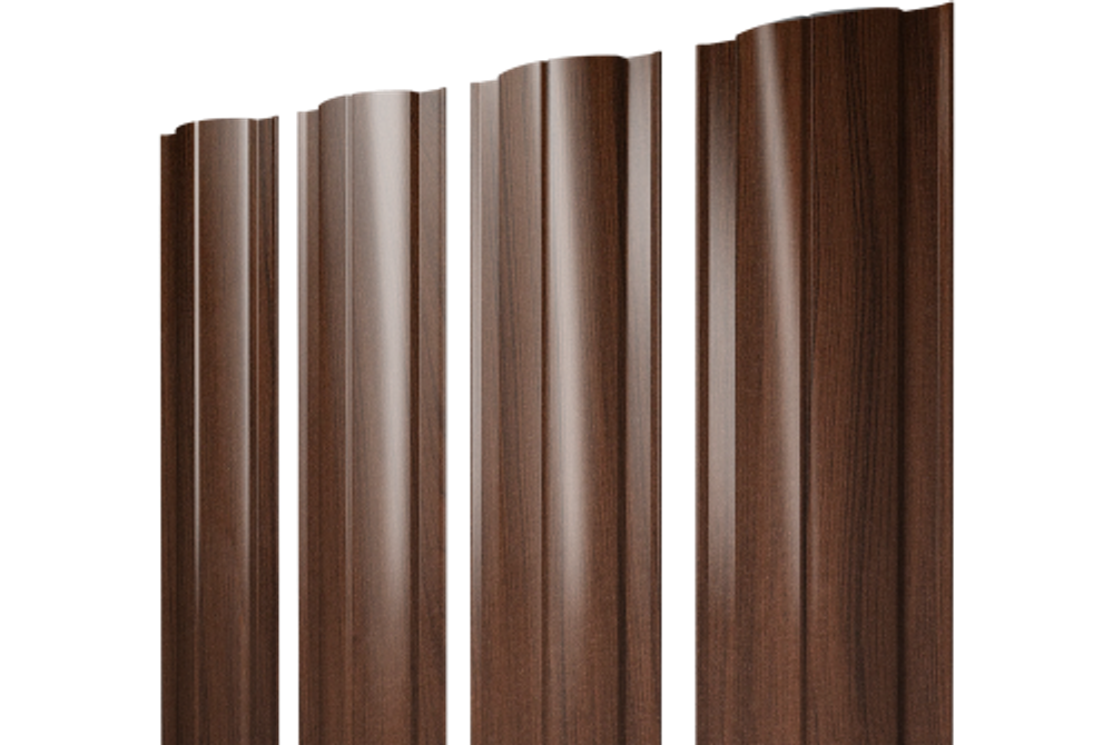 Штакетник Круглый с прямым резом 0,45 Print Elite Choco Wood TwinColor