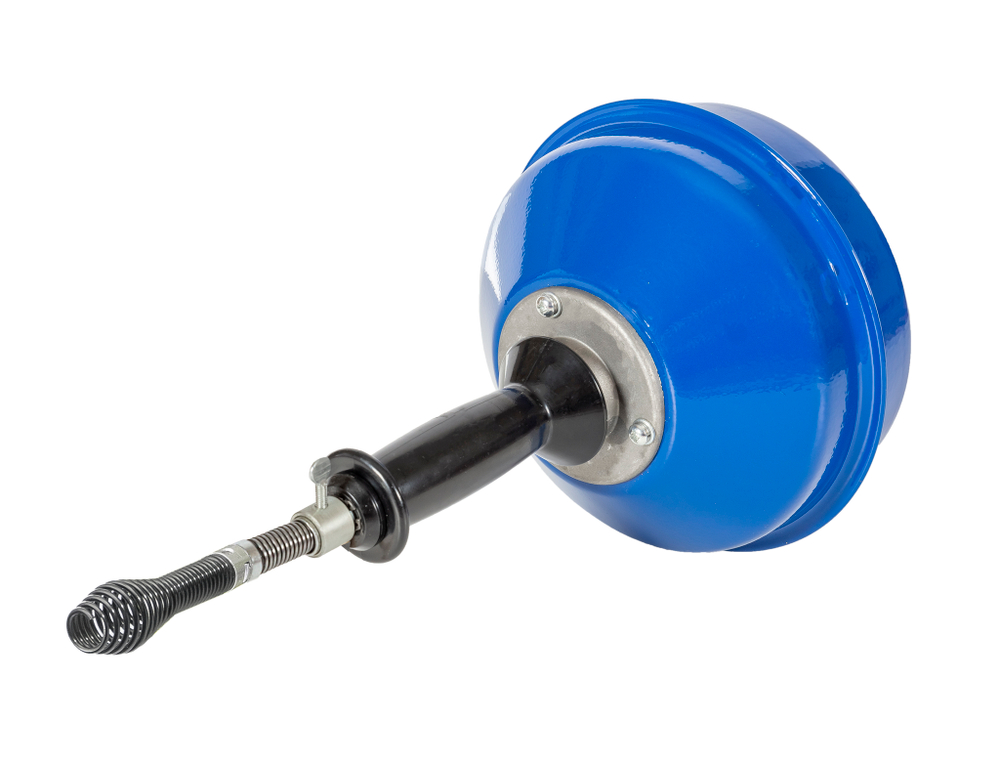 КРОКОЧИСТ Вертушка для удаления засоров в трубах до Ф76 мм до 12 м, метал барабан, Т-замок,4 насадки