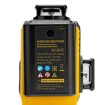 Лазерный уровень мультипризменный DLV-360-4C, 30 м, зеленый луч, Li-Ion 2,4 Aч, кейс// Denzel