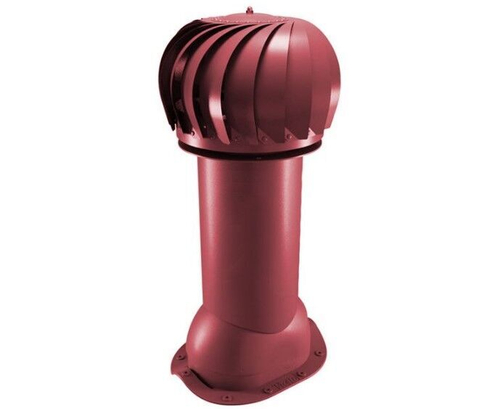 Роторная вентиляция для металлочерепицы d150мм, h-650мм утепленная, красное вино RAL 3005