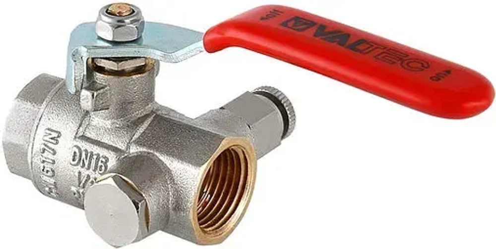Кран шаровый с дренажем и воздухоотводчиком ½"в x ½"в Valtec Base VT.245.N.04