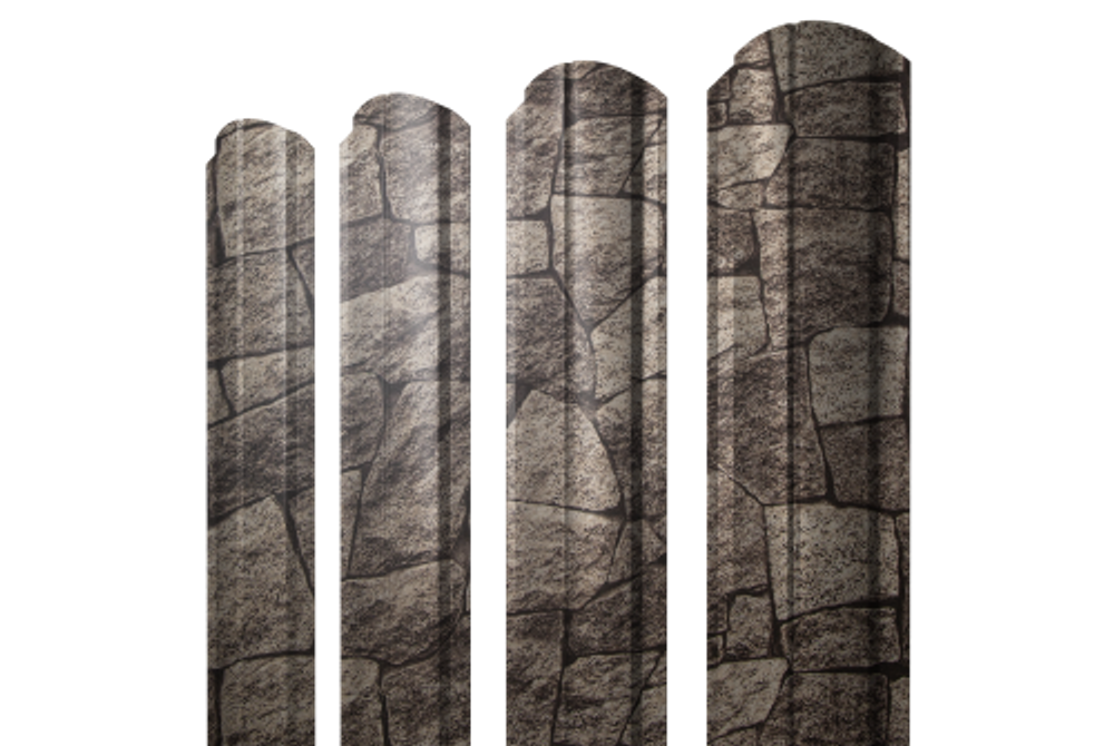Штакетник Полукруглый Slim фигурный 0,45 Print Elite King Stone TwinColor