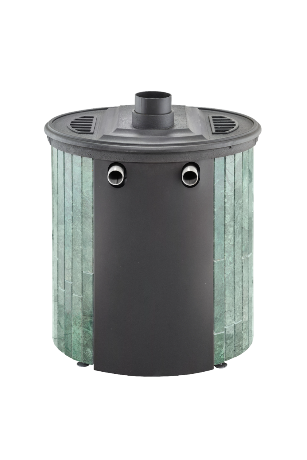 Отопительно-варочная печь "Нелжа" водяной контур в каменной облицовке