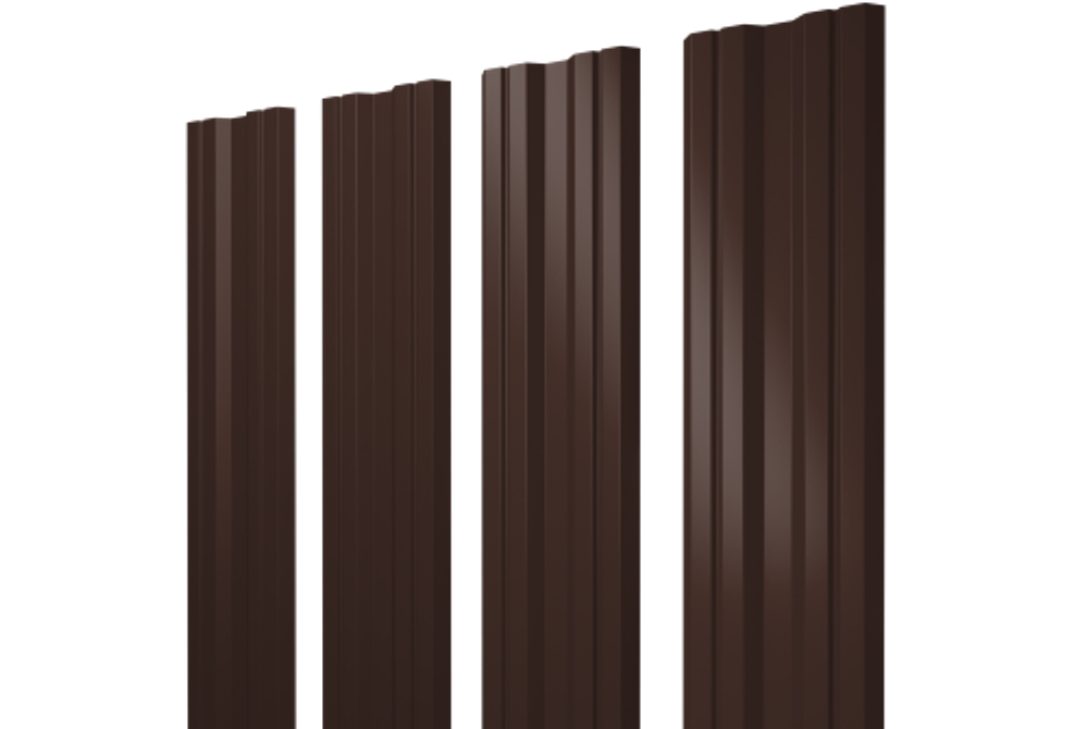 Штакетник Twin с прямым резом 0,45 Drap TwinColor RAL 8017 шоколад