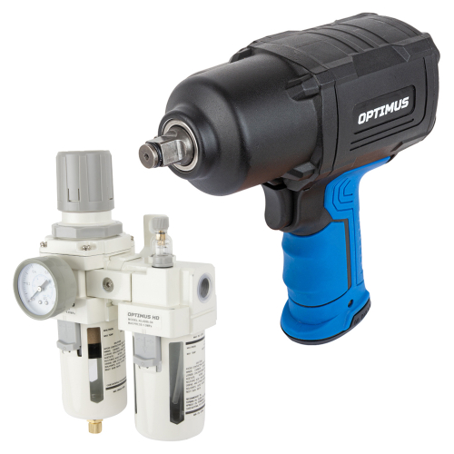 OPT-PW2050M Гайковерт пневматический ударный OPTIMUS 1600 Нм, композитный корпус OPT-PW2050 с блок п