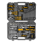 Набор инструментов, 1/2", 1/4", CrV, S2, пластиковый кейс, 84 предмета Denzel