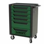 Тележка инструментальная Garopt 6 ящиков ЗЕЛЕНАЯ, центральный замок, увеличенные колеса, доводчики, GAROPT Серия "High", высота 1040мм