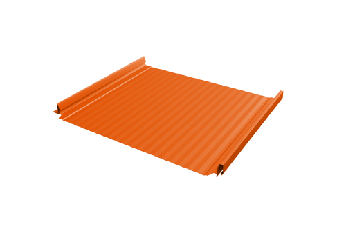 Кликфальц Pro Gofr Grand Line 0,45 PE с пленкой на замках RAL 2004 оранжевый