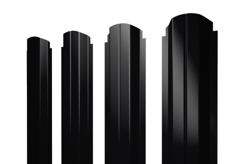 Штакетник П-образный А фигурный 0,45 PE-Double RAL 9005 черный
