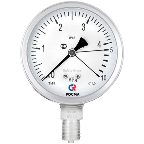 Манометр радиальный Росма ТМ-521Р.GG (G-G.16МПа) М2Gх1.5 Пx2.5 1.G виброустойчивый (готовый к гидрозаполнению) коррозионностойкий 1GGмм, тип - ТМ-521Р, радиальное присоединение, шкала G-G.16МПа, резьба М2Gх1.5, защ. от перегр. 25G% от ВПИ, кл. точн. 1.G