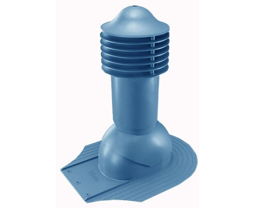 Труба вентиляционная для мягкой кровли при монтаже d125\110мм, h-650мм не утепленная, синяя RAL 5005