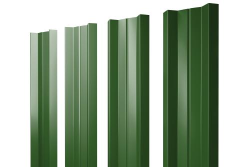 Штакетник М-образный А с прямым резом 0,45 PE RAL 6002 лиственно-зеленый