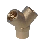 WDK-20FF Фитинг Y - образный, резъба 1/4" PT,  F-F-F (внутренний), латунь