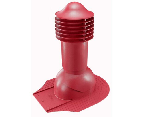 Труба вентиляционная для мягкой кровли при монтаже d125\110мм, h-650мм утепленная, красное вино RAL 3005