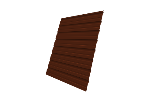 Профнастил C10R Grand Line 0,5 GreenCoat Pural BT, matt RR 29 красный (RAL 3009 оксидно-красный)