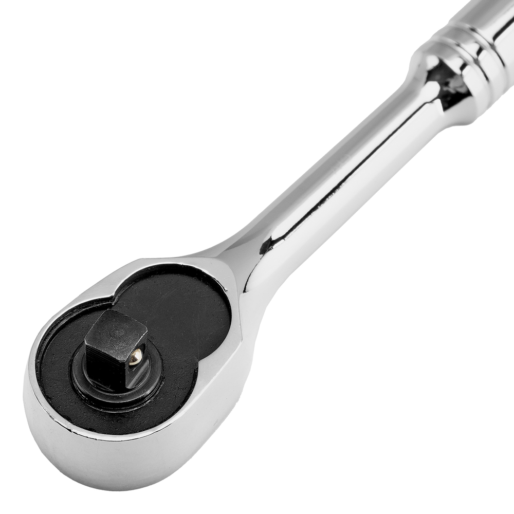 Ключ-трещотка 1/4", CrV, 120 зубьев, цельнометаллический, хром Gross